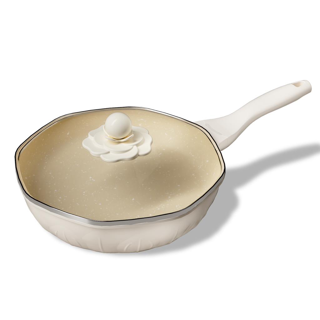 Camellia Series Frying Pan with Lid 9.4 in/11 in